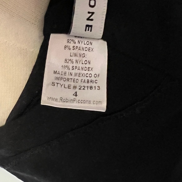 ROBIN PICCONE Black V Neck Bathing Suit with Tie Waist (4) - Picture 7 of 8